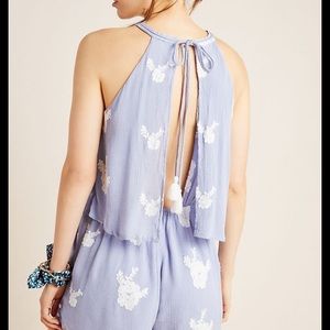 Anthropologie iris embroidered romper